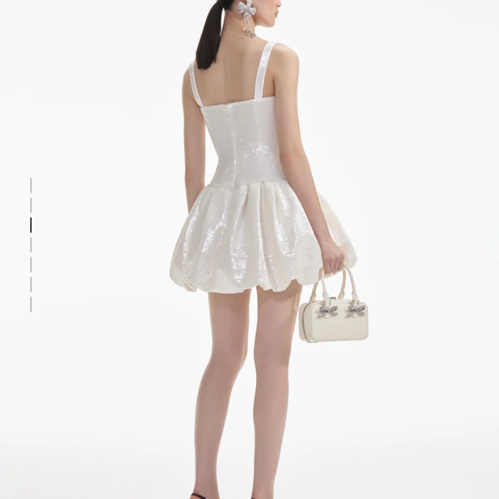 Self-Portrait Cream Sequin Mini Nwt